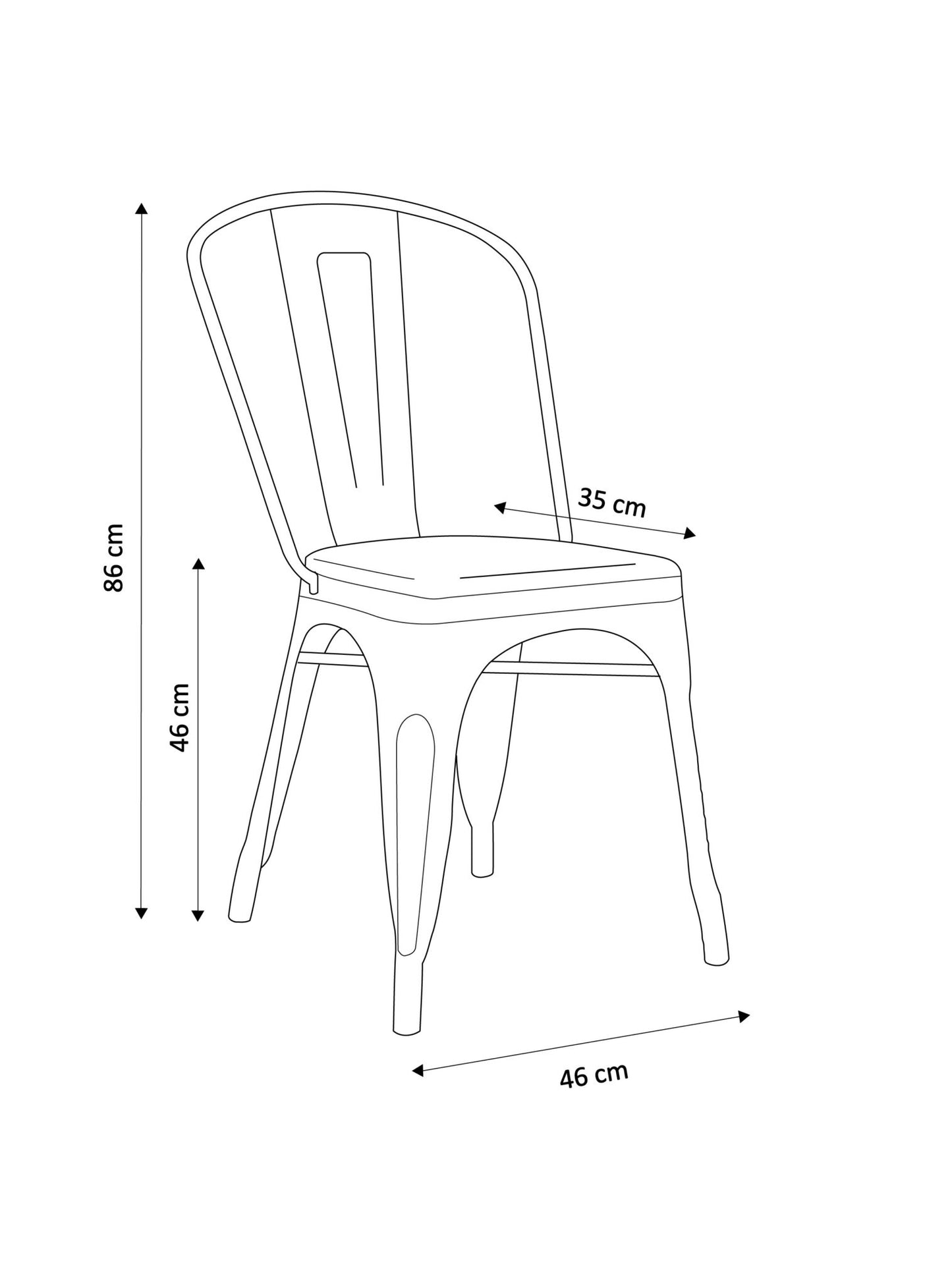 Silla Tolix Wood madera oscura
