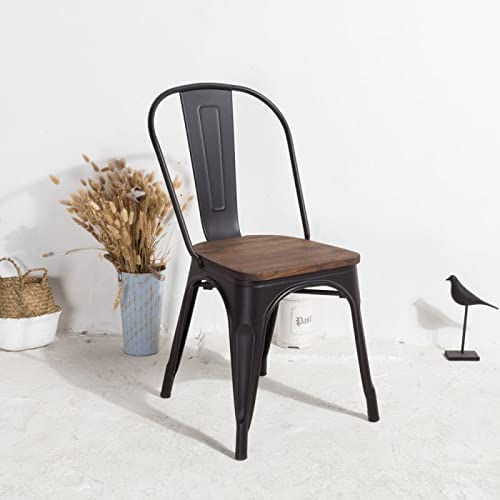 Silla Tolix Wood madera oscura