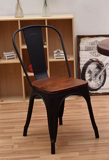 Silla Tolix Wood madera oscura