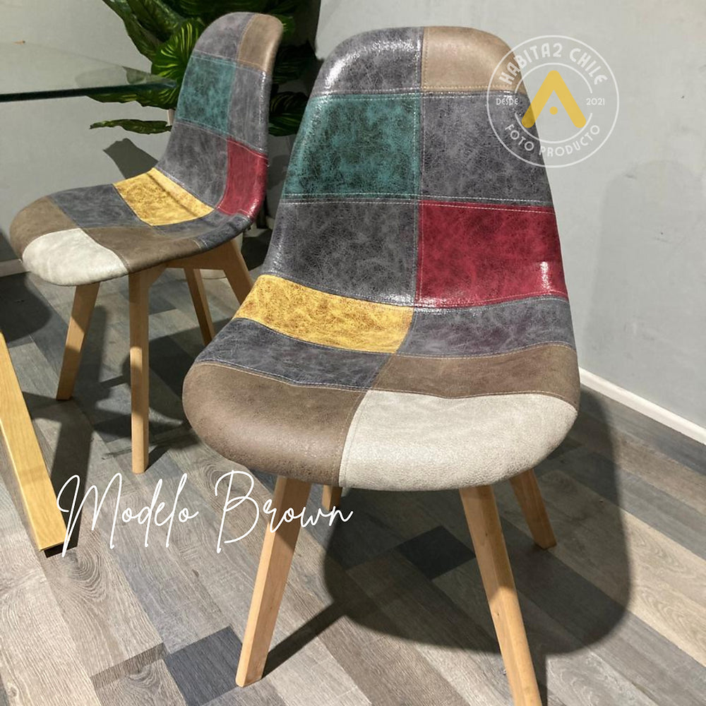 Silla Patchwork Cuero