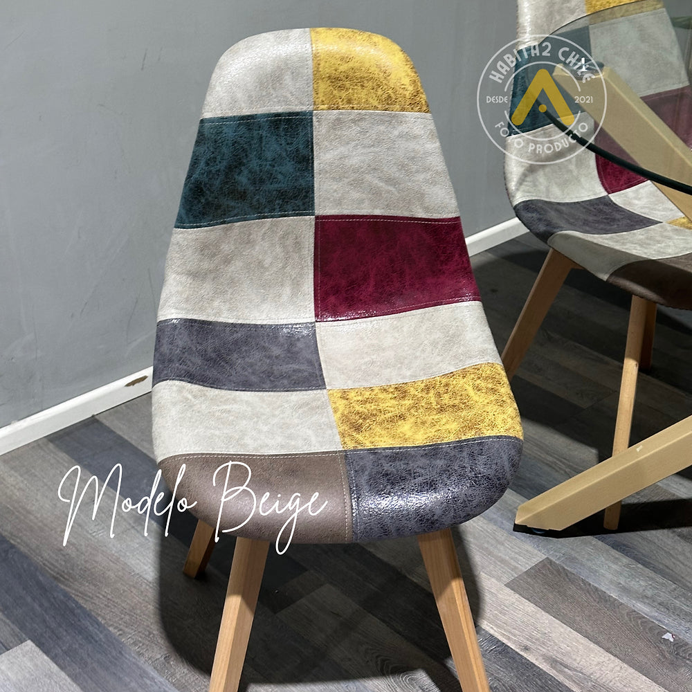 Silla Patchwork Cuero