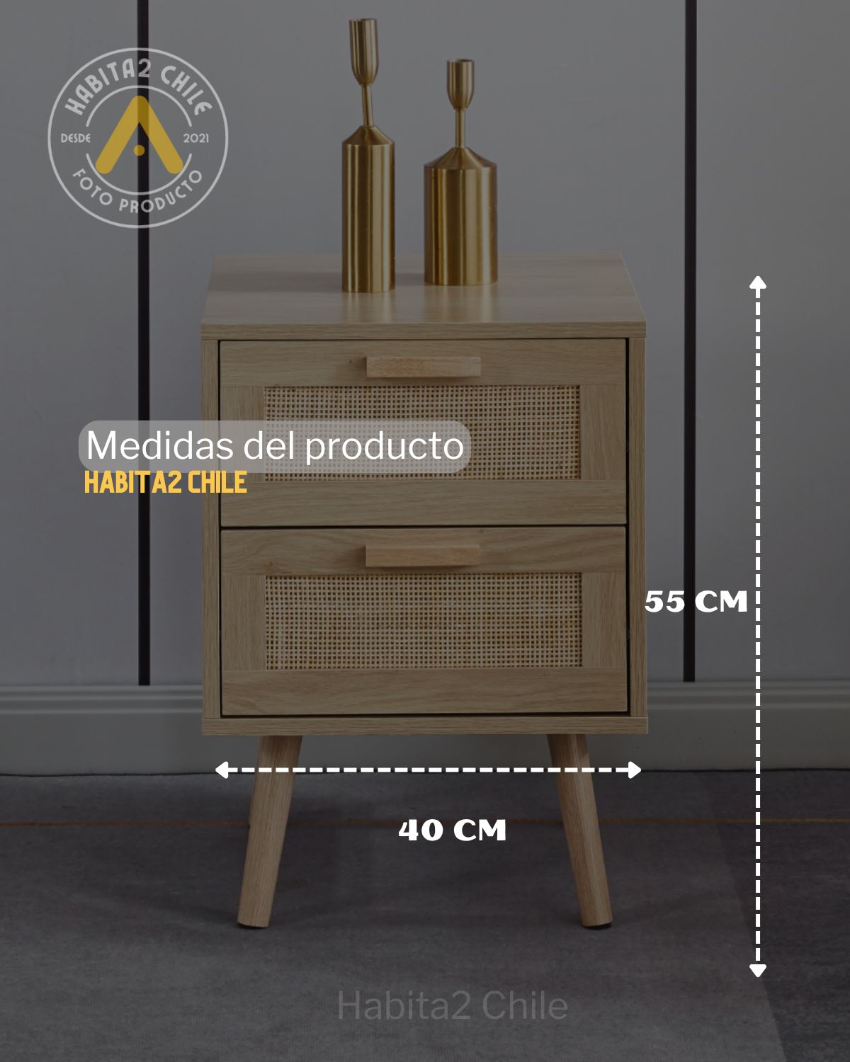 Pack 2 Veladores Wood Claro